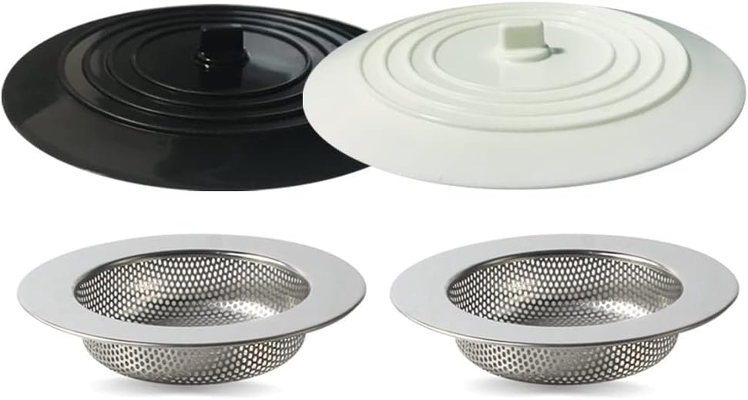 4-Piece Kitchen Sink Strainers - 4.5 Inch Stainless Steel Sink Drain Filter with Food Scraps Catcher image number 3