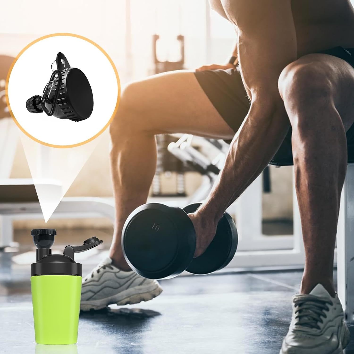 2 Pack Protein Powder Container to Go Mini Funnel with Keychain and Keyring,Water Bottle,Protein Funnel for Water Bottles & Shakers image number 3