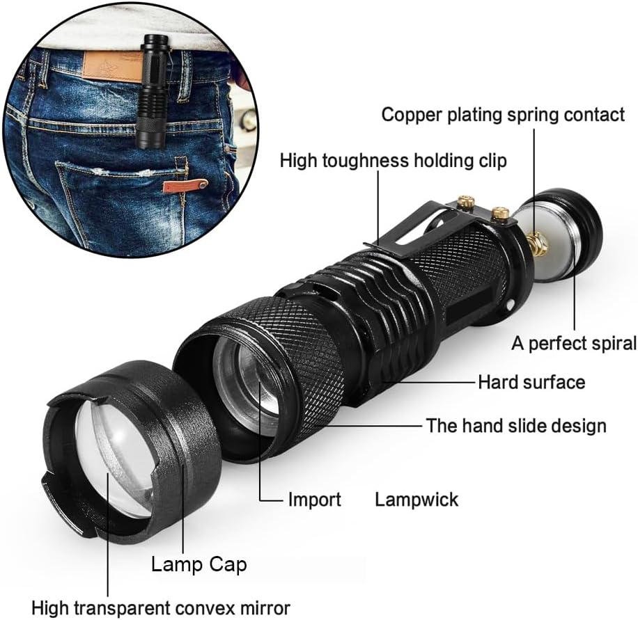 Red Light Flashlight, LED Red Light, Powerful Red LED Flashlights with Clip for Hunting, Astronomy, Night Observation and Outdoor Activities (4 Pieces) image number 1