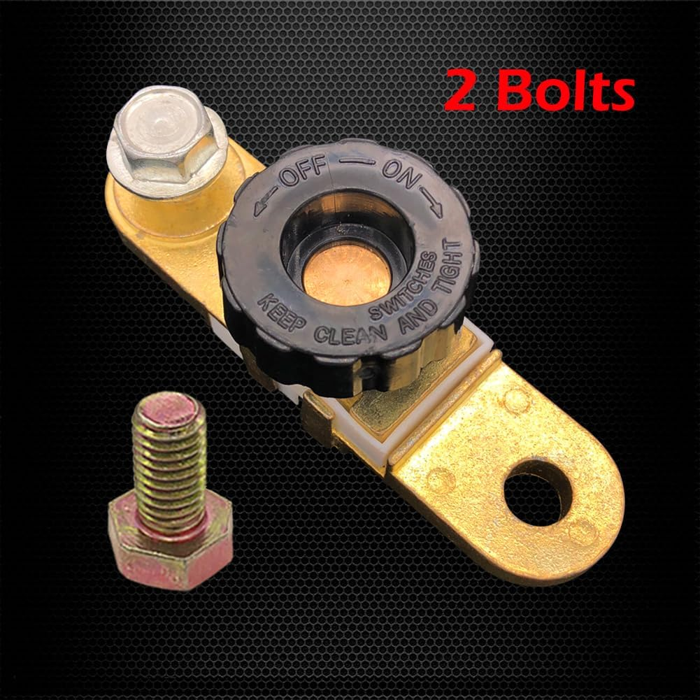 Side Post Battery Disconnect Switch, Ampper Battery Master Switch Isolator for Power Disconnect Cut off (With Long Bolt, 2 Pack) image number 1
