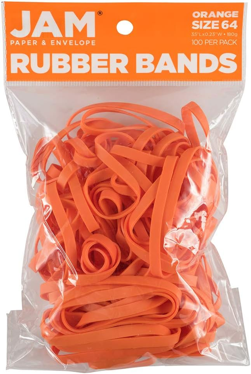 JAM PAPER Durable Rubber Bands - Size 64 - White Multi-Purpose Rubberbands - 100/Pack