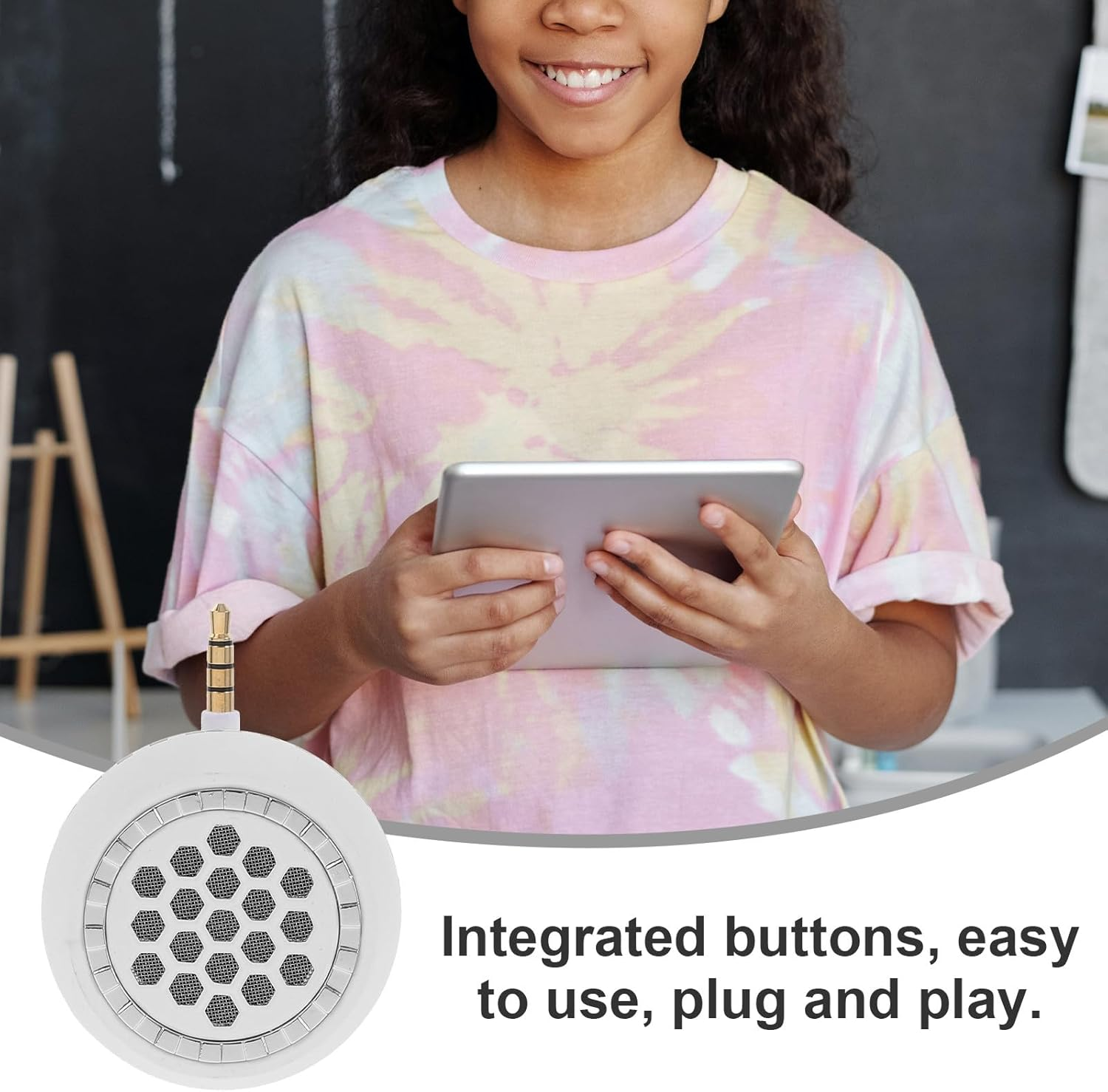 VILLCASE Mini Portable Plug and Play Mobile Phone Speaker Amplifier, White Dc5V, Compatible with Phones, Tablets, and Laptops, Compact Mobile Soundbox for On-The-Go Audio Enhancement image number 6