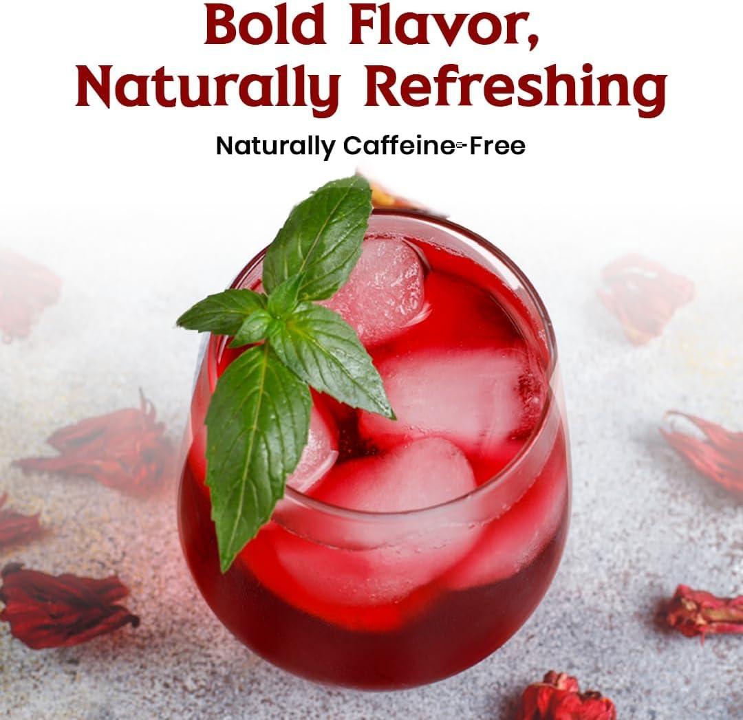 Zyanna 100% Natural Loose Leaf Hibiscus Tea, Dried Hibiscus Flower for Tea Petals, Caffeine-Free, Refreshing Tart Flavor (20 Teabags) image number 2