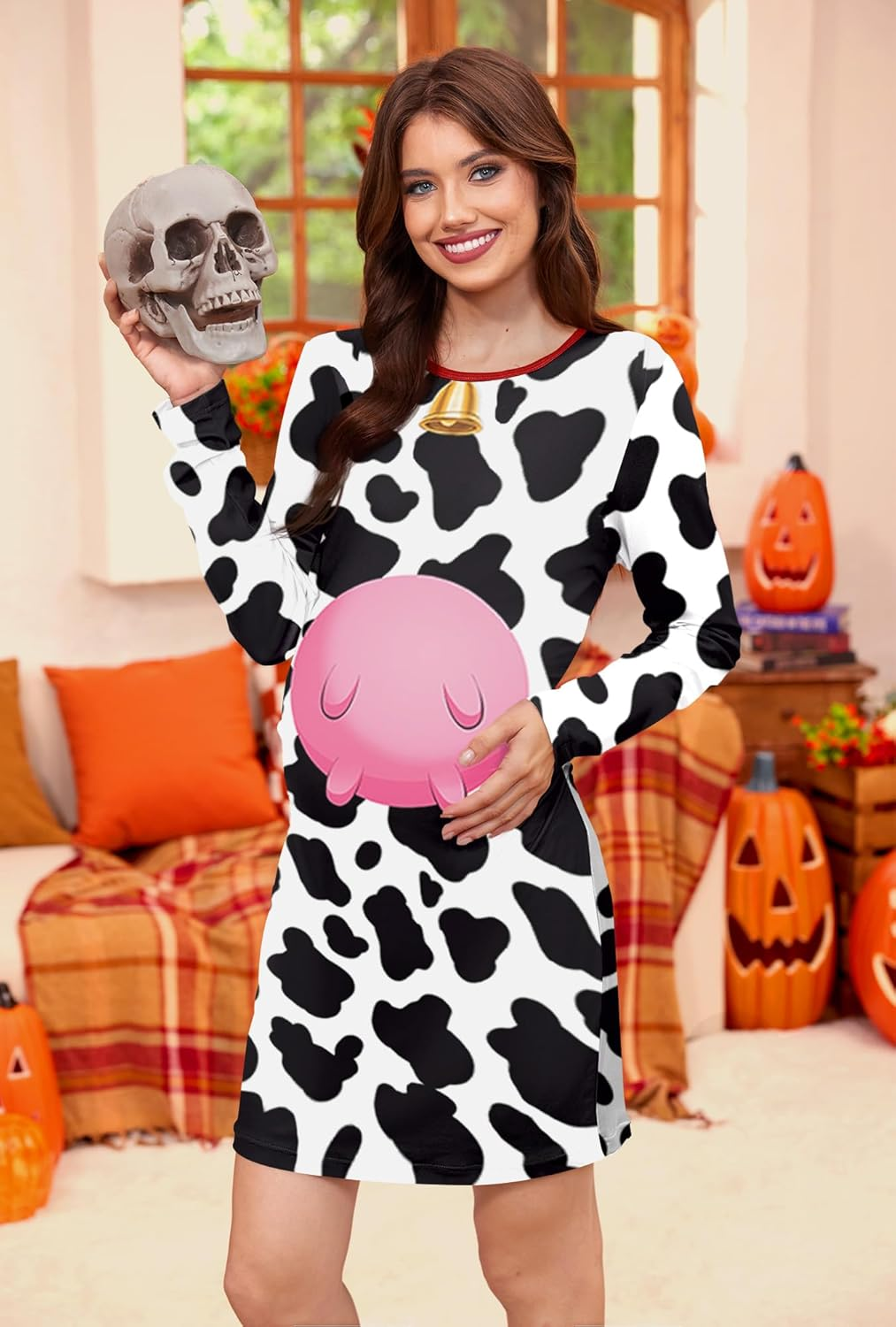 For G and PL Halloween Women'S Long Sleeve Pregnant Maternity Pregnancy Cosplay Dress image number 2