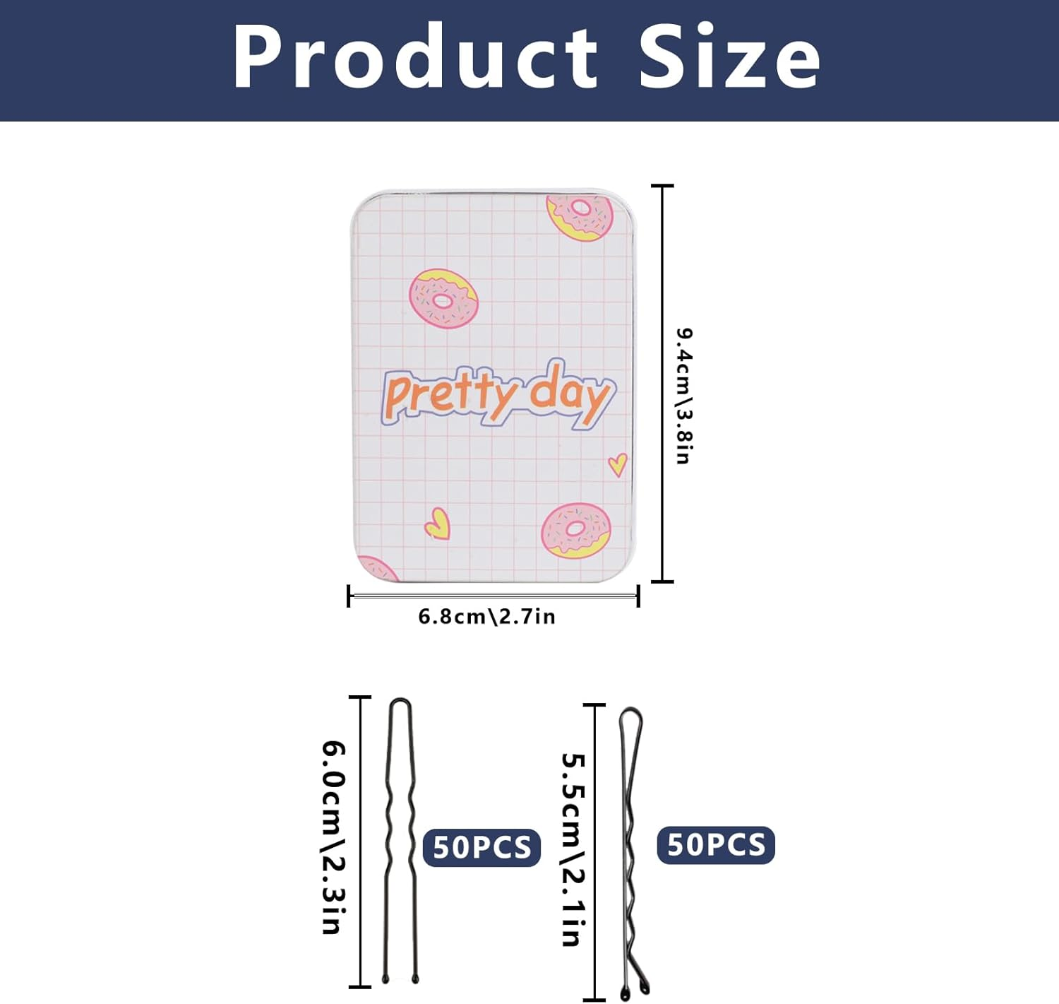 Pack of 112 Hair Pins, Bobby Pins, French Hair Clips, Hair Clips, Women Girls, Wave Shape & U-Shaped Hair Clip, Small for Buns, Long Straight Hair Accessories image number 4