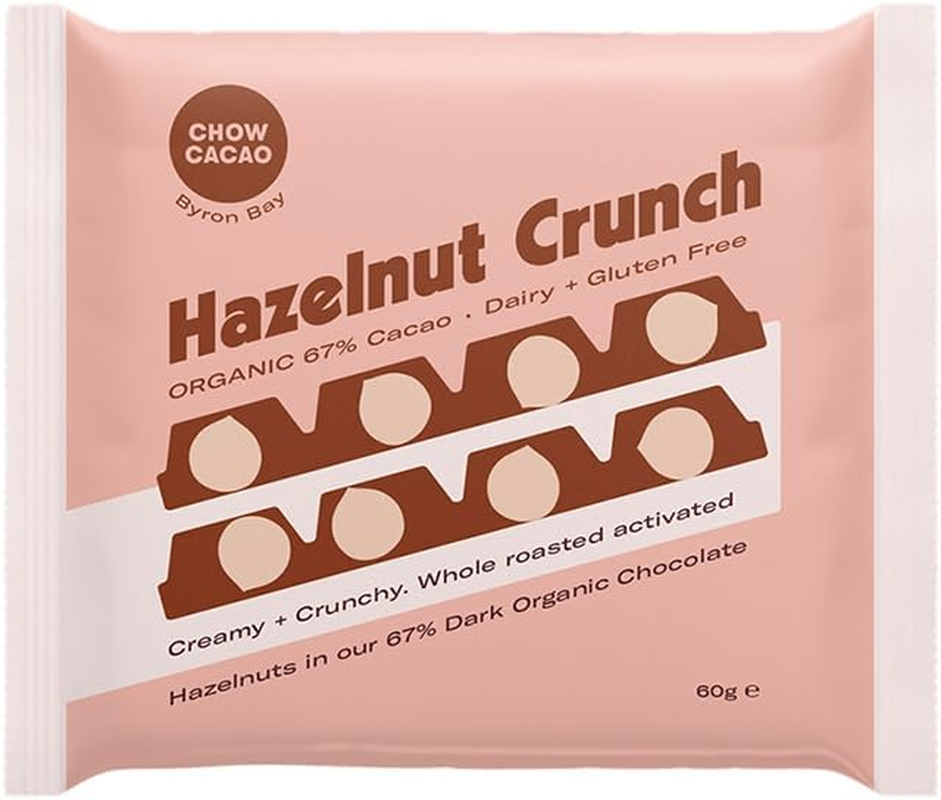 Chow Cacao Dark Chocolate Block - Crunchy Hazelnut 60G
