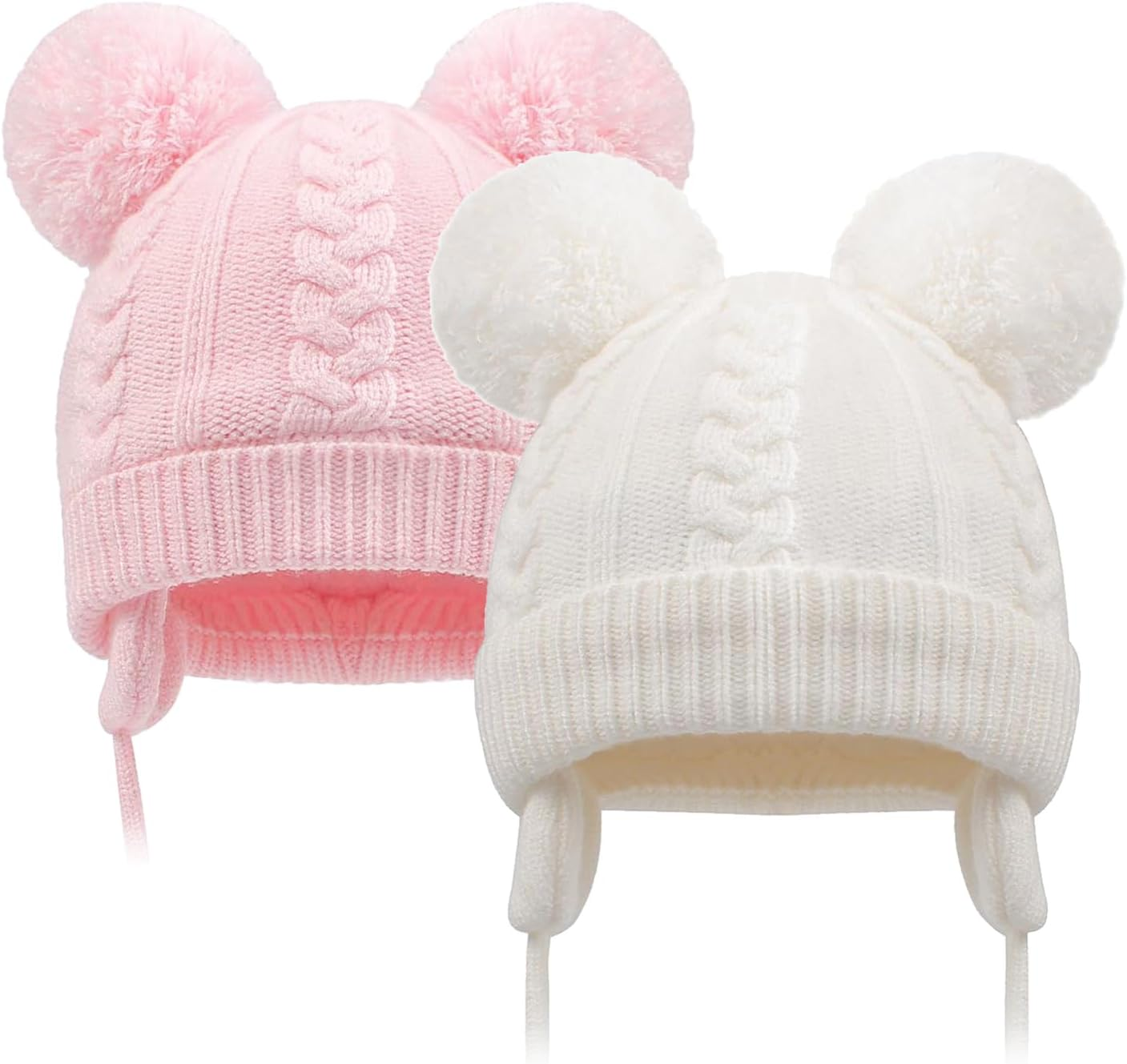 Duoyeree Toddler Winter Hat with Earflap Scarf Hood Thick Warm Kids Skull Cap for Baby Girls Boys image number 6