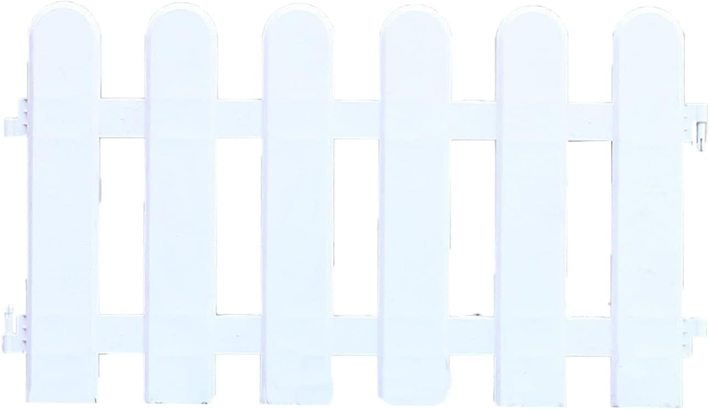 White Garden Picket Fence Ornamental Grass Lawn Border for Villas (50&times;30Cm / 19.7X11.8In) image number 5