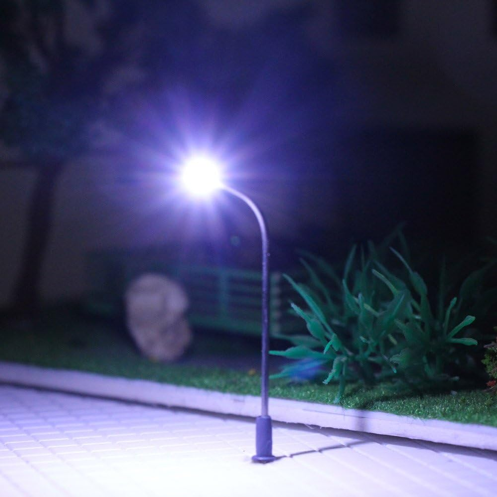 10Pcs Model Railway Train Lamp Post 3.6Cm Street Light Bright Cool White N Z Scale Leds New LQS05 image number 1