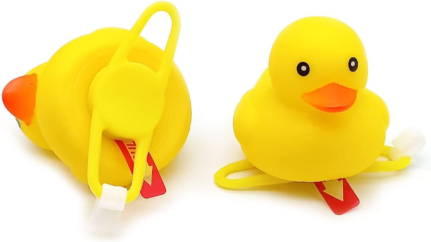 SUPIA 2 Pack Duck Bike Bell, Rubber Duck Bicycle Accessories, Bicycle Horns Mountain Bike Handlebar Light Bicycle Accessories, Yellow image number 1