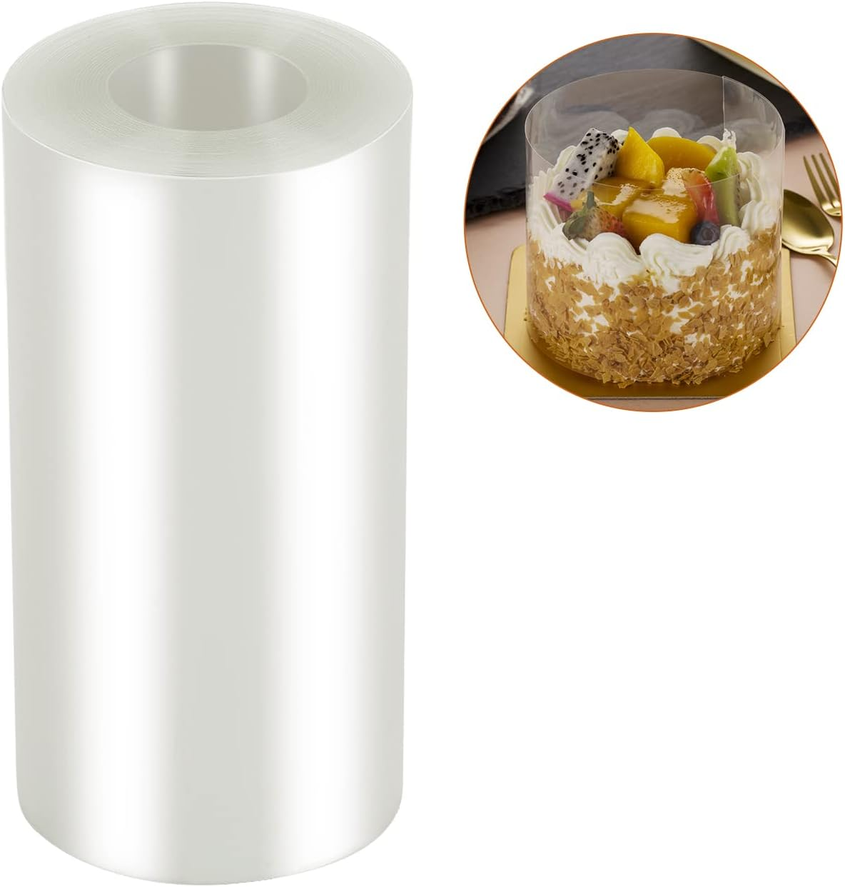 Cake Collars 4 X 394Inch,Transparent Cake Rolls, Clear Cake Strips, Transparent Chocolate Mousse Collar Baking Surrounding Edge Decorating Acetate Roll image number 2