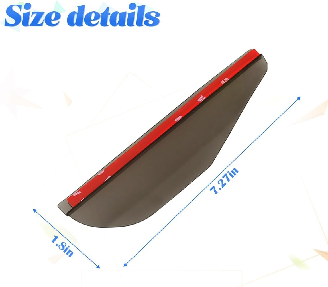 Car Rear View Mirror Rain Visor Guard, 2 Pcs Black Rain Eyebrow for Side Mirror, Waterproof Auto Mirror Visor Smoke Guard Cover, Accessories for Most Car SUV Truck (Black) image number 3