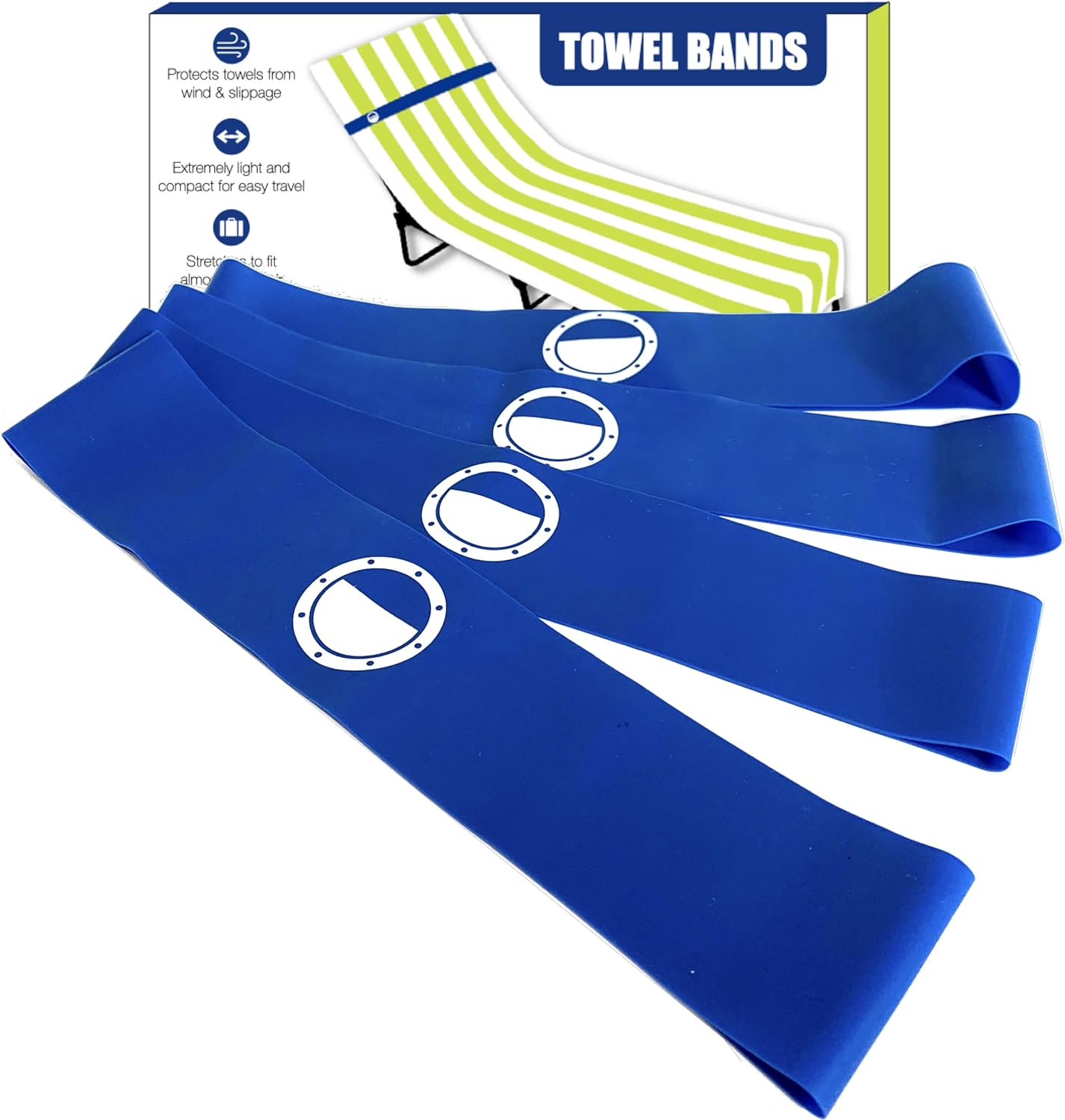 Towel Bands (4 Pack) - the Better Towel Chair Clips Option for Beach, Pool & Cruise Chairs in 2023, 2024 & 2025