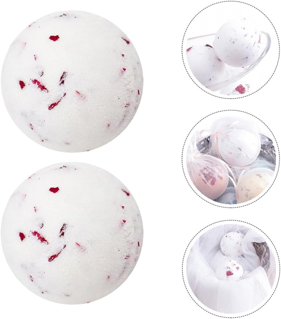 Healeved 2Pcs Bubble Bath Bombs with Essential Oils round Bath Bombs for Skin Care and Moisturizing for Women And