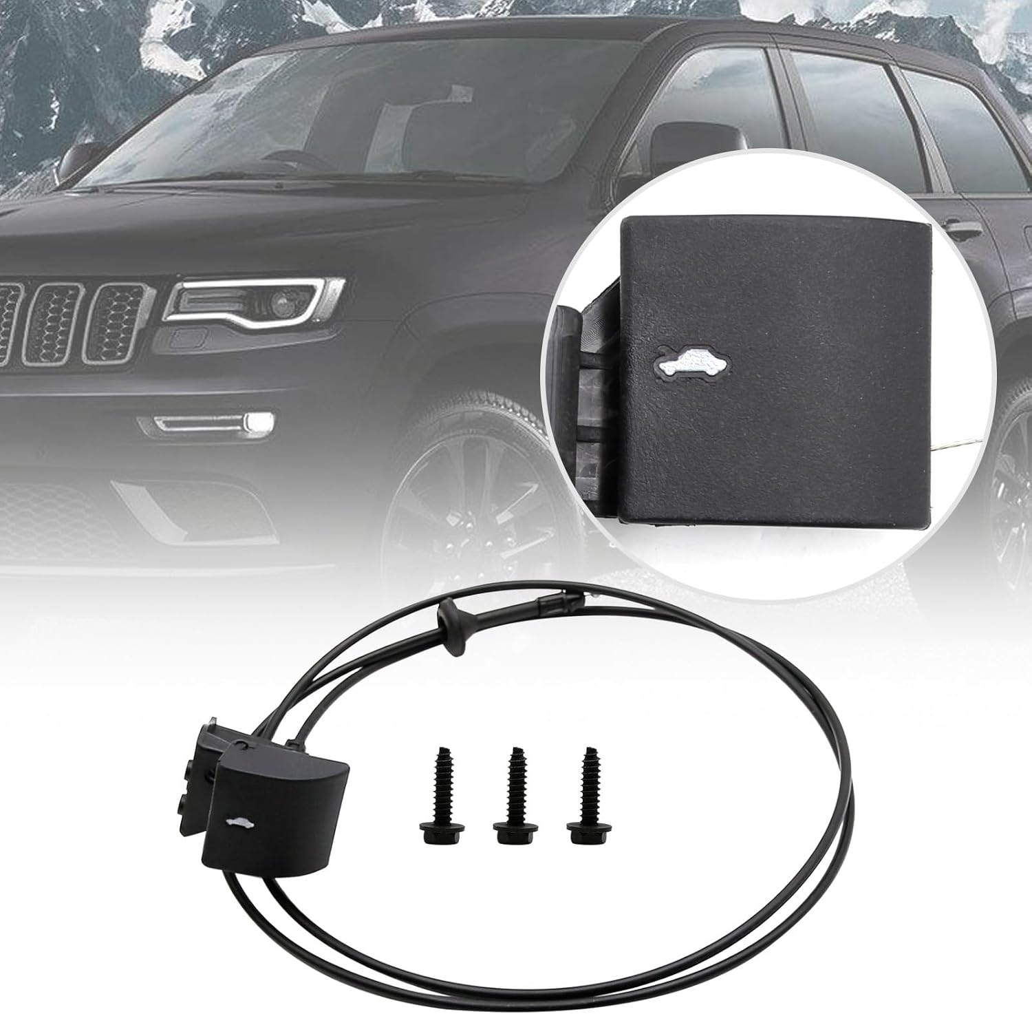 55394495AB Hood Latch Release Cable 023198 Replacement for Jeep Grand Cherokee, Commander XK Front Hood Release Cable with Handle