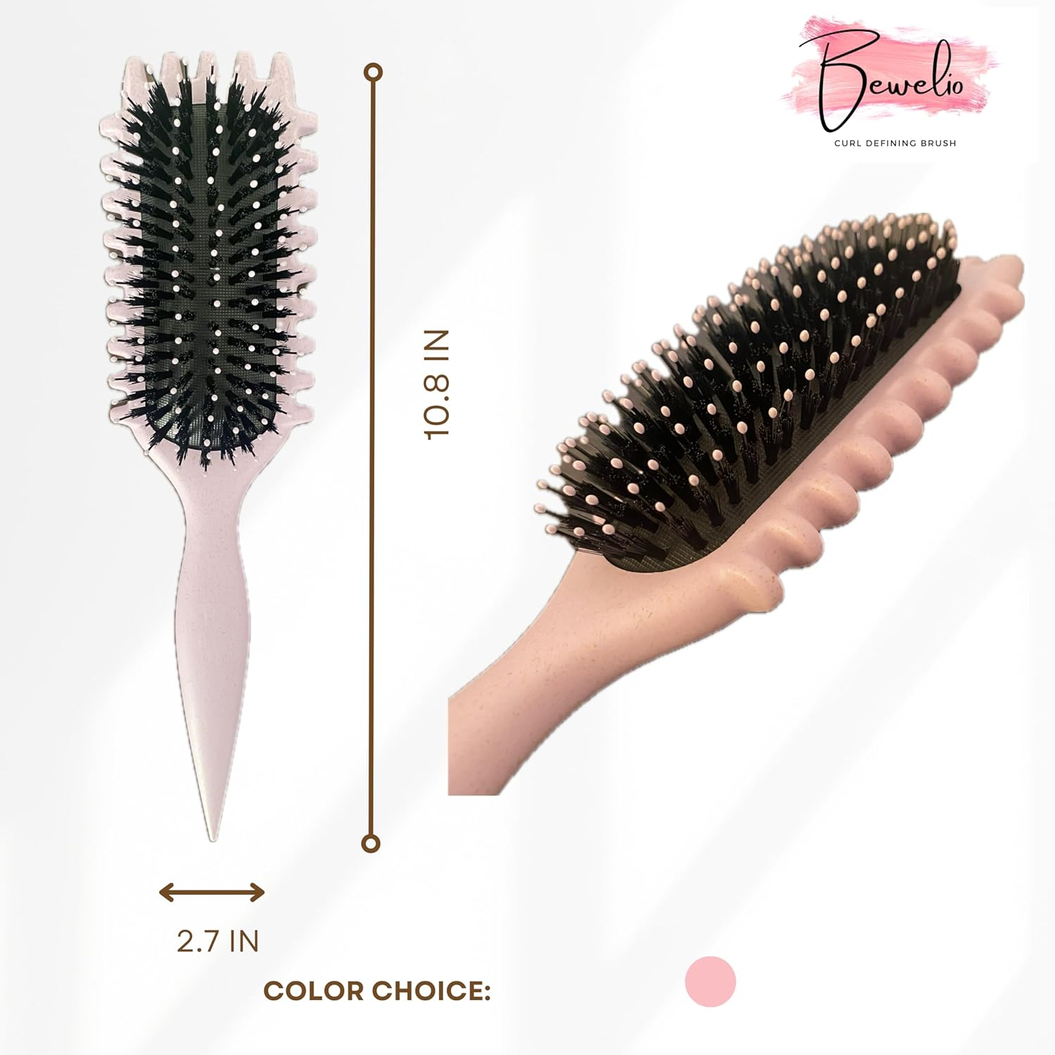 Bewelio Curl Defining Brush with Clip for Wet Curly Hair (Purple, Curly Hair Brush image number 6