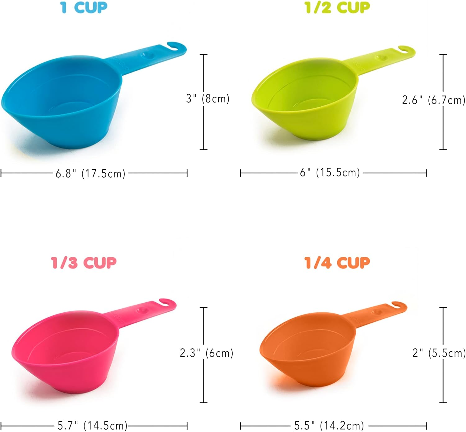 Vila Pet Food Measuring Scoop Cups, One Set to Feed Them All - Ideal for Multi-Pet Homes, Perfect Portion for Your Pets, Easy to Fill and Measure, 4Pcs image number 4