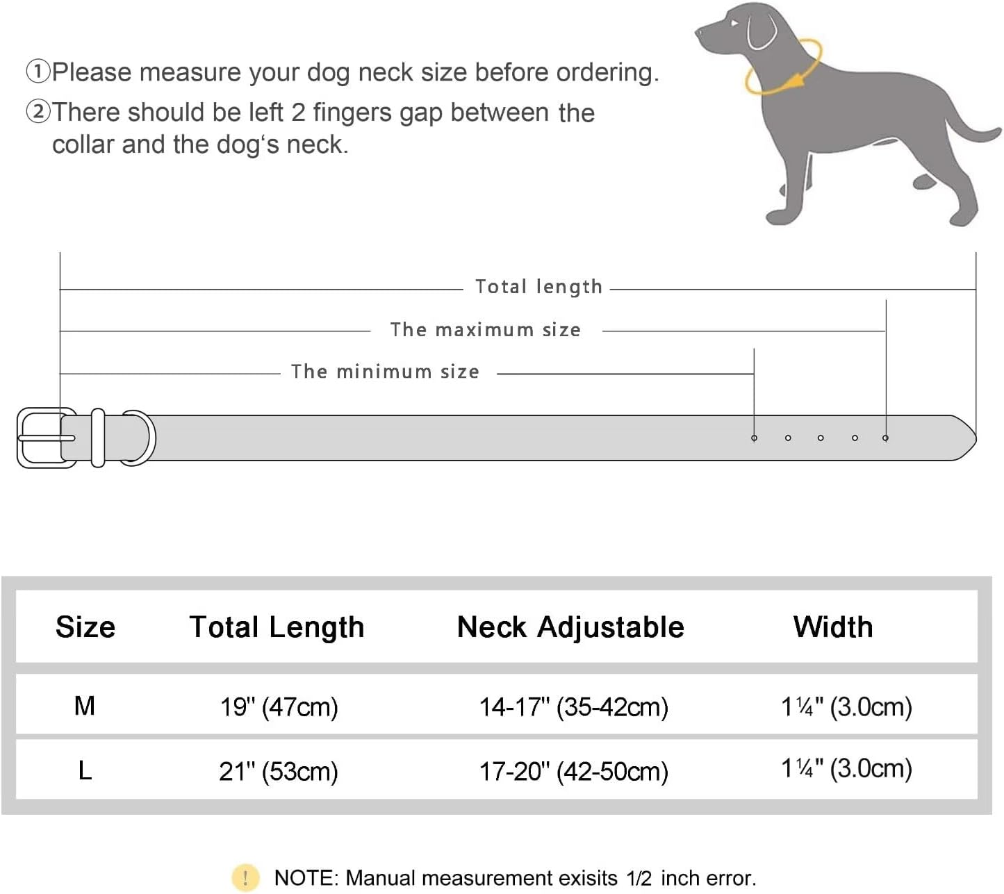 Didog Genuine Leather Dog Collar, Braided Dog Collar Leather Stylish Durable Metal Chain Dog Collar for Medium Large Dogs, Red, M