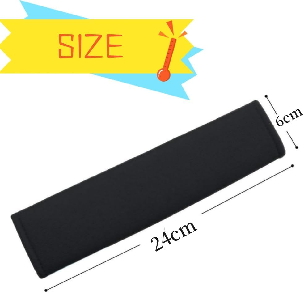 2-Pack Car Seat Belt Pad Cover, Soft Car Safety Seat Belt Strap Shoulder Pad Suitable for Car Seat Belt (Black) image number 5