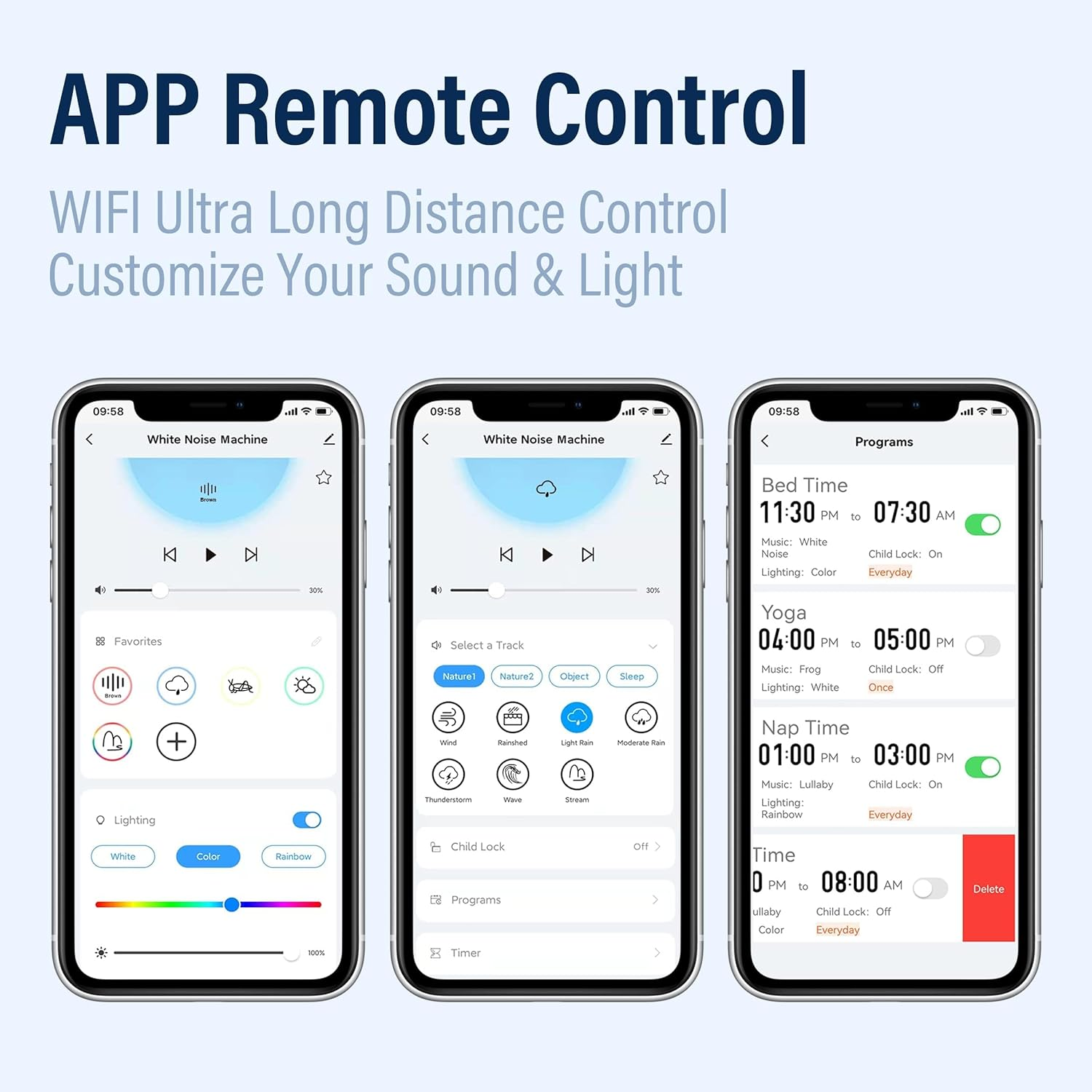 Baby Sound Machine with Night Light, White Noise Machine for Kids and Adults, 34 Soothing Sounds, Customizable Favorites, APP Remote Control, Alarm Clock, Child Lock, Scheduled Sleep Routine image number 2