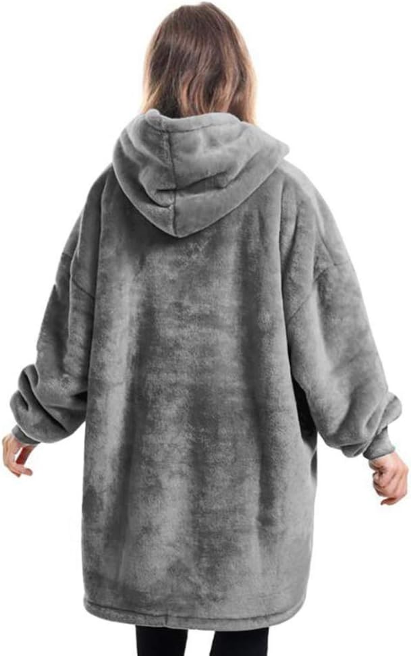 Kids Oversized Blanket Hoodie, Fluffy Sherpa Fuzzy Fleece Comfy Giant Hooded Sweatshirt for Children Teens image number 3