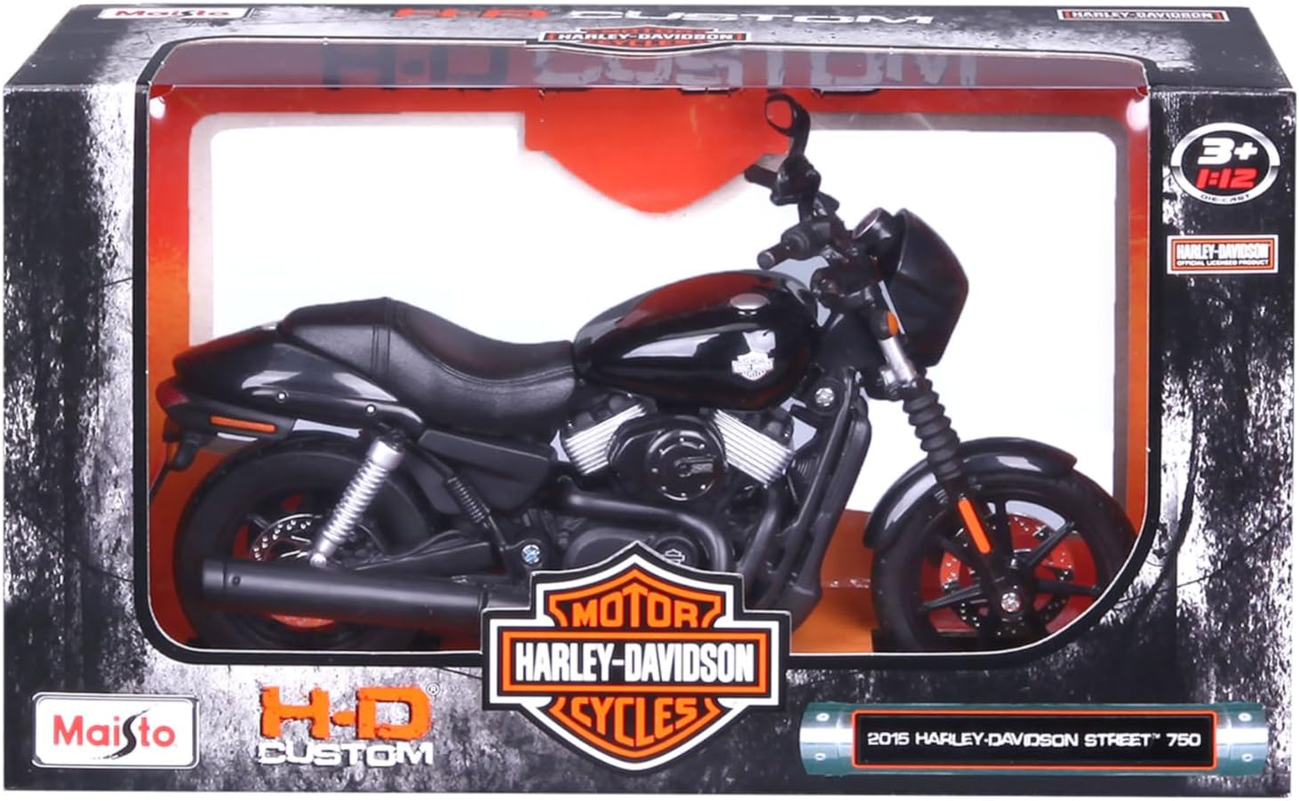 Maisto Harley Davidson Street 750 '15: Motorcycle Model 1:12 with Steering, Movable Stand and Free-Rolling Wheels, 17 Cm, Black (532333) image number 6