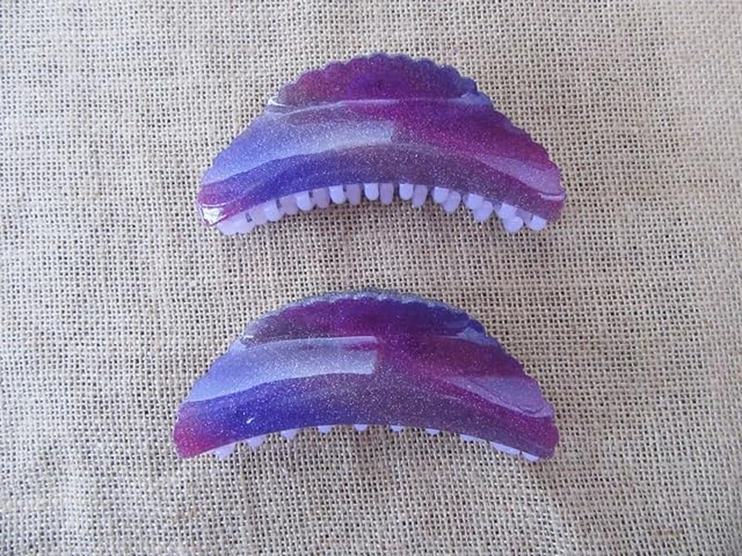 3Pcs Shiny Purple Claw Hair Clip 12X4X4Cm