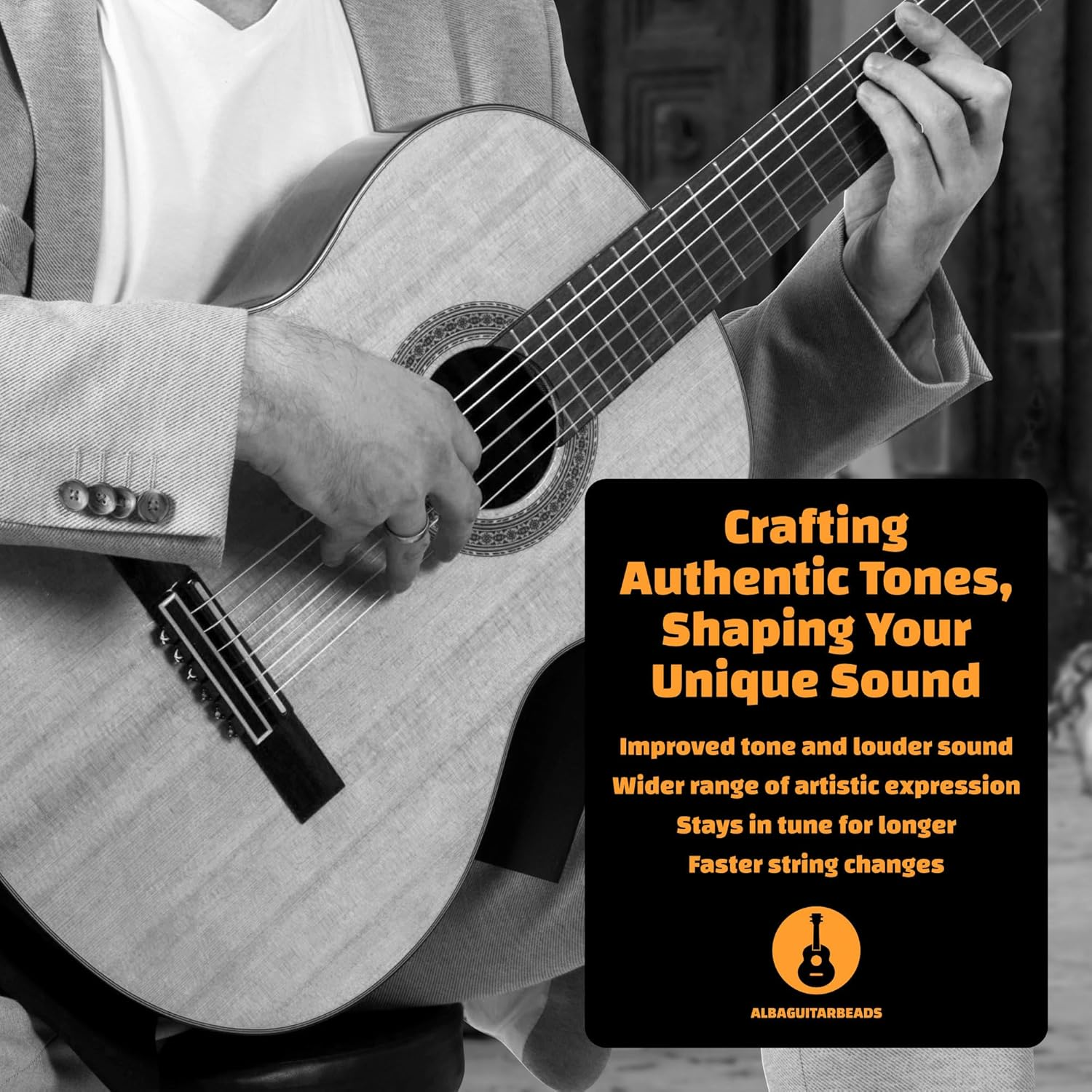 Classical Guitar Beads in Brown Gloss for Acoustic Guitar Flamenco Guitar with Nylon Strings image number 6