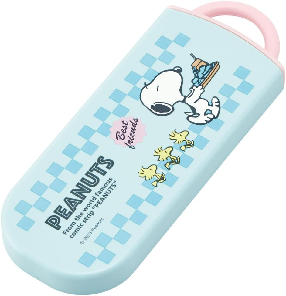 Skater TACC2AG-A Bento Trio Set, Chopsticks, Spoon, Fork, Snoopy 80S Cafe, for Kids, Antibacterial Treatment, Easy to Open Slide Type, Made in Japan image number 2
