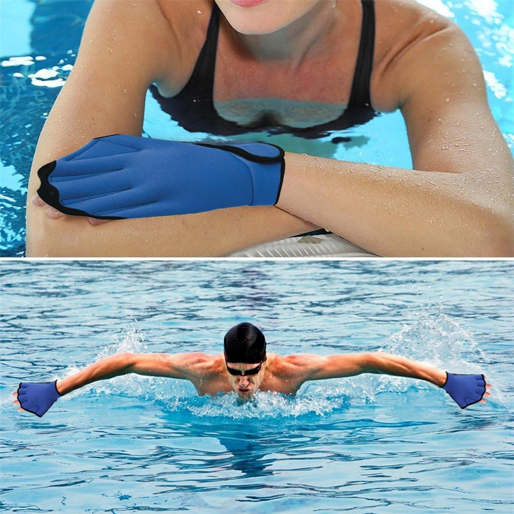 Swimming Aquatic Gloves Men Women Children Swimming Training Gloves Neoprene Gloves Webbed Breathable Lightweight Training Gloves Fitness Swimming image number 6