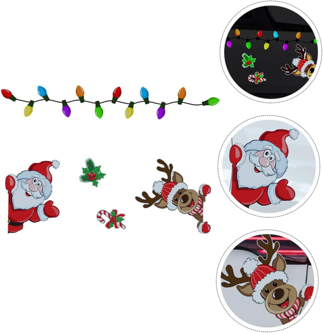 KOMBIUDA Elk Bell Car Magnet Christmas Decor Refrigerator Sticker for Holiday Party Window Doorway Decoration image number 3