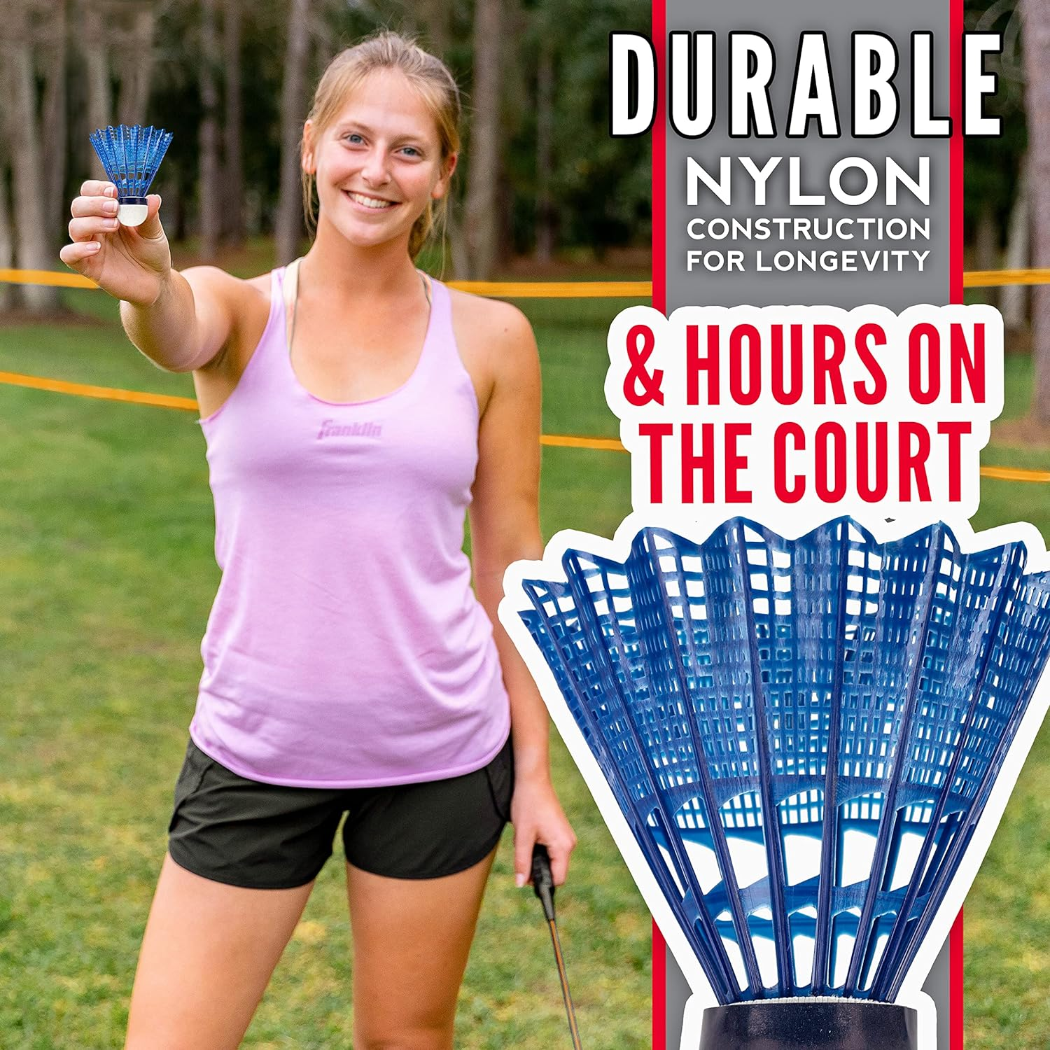 Franklin Sports 2 Player Badminton Replacement Set - 2 Badminton Racquets and 2 Shuttlecocks - Adults and Kids Backyard Game image number 1