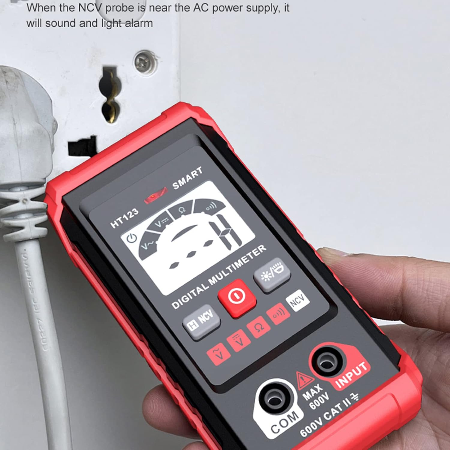 Marhynchus Digital Multimeter Automatic Identification Electrical Tester with LED Backlit Screen for Electricians image number 4