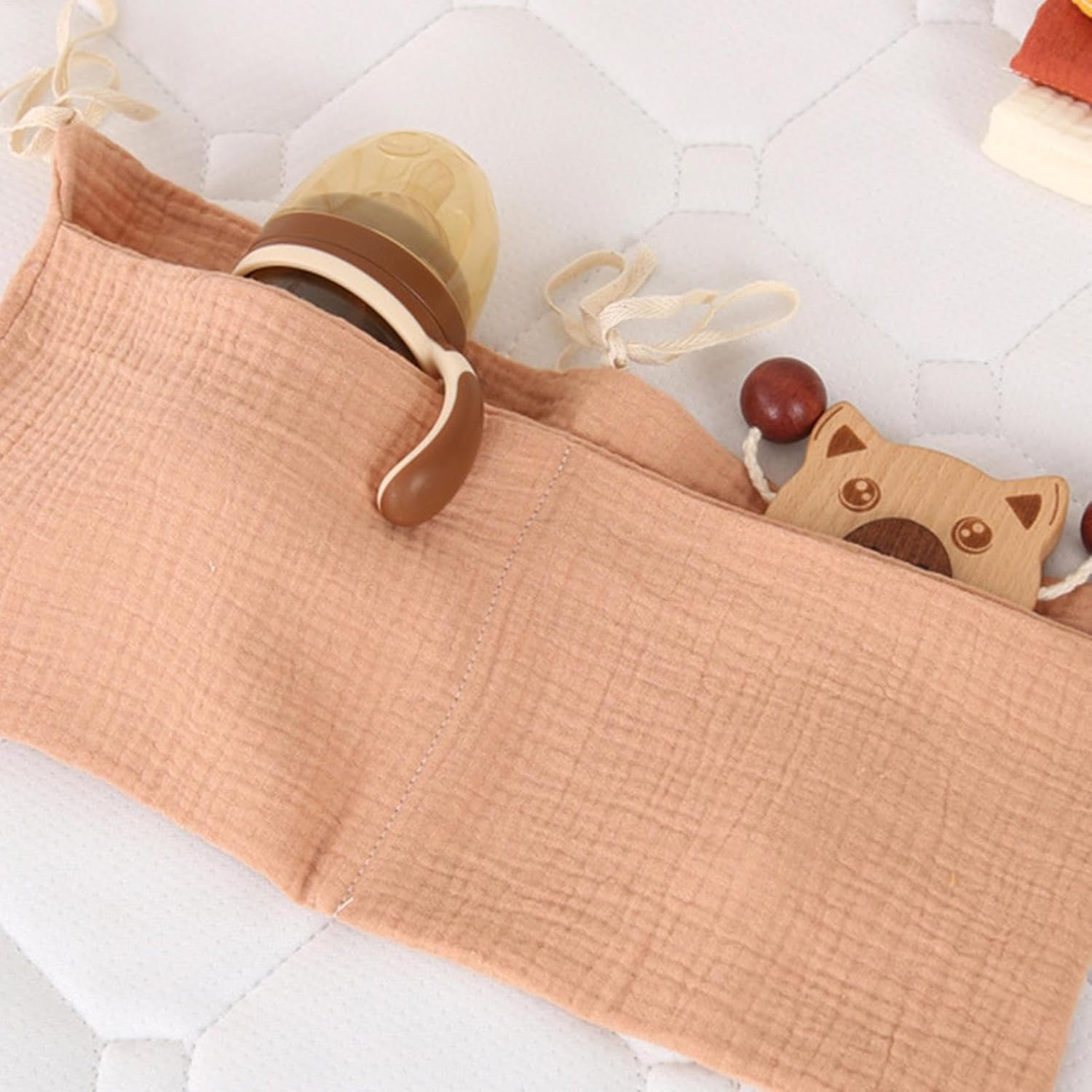 Crib Pocket Organizer, Stroller Diaper Organizer, Diaper Storage Bag, Multifunctional Design, Large and Spacious Pockets, 38X18X1Cm for Strollers, Cribs, and Travel image number 6