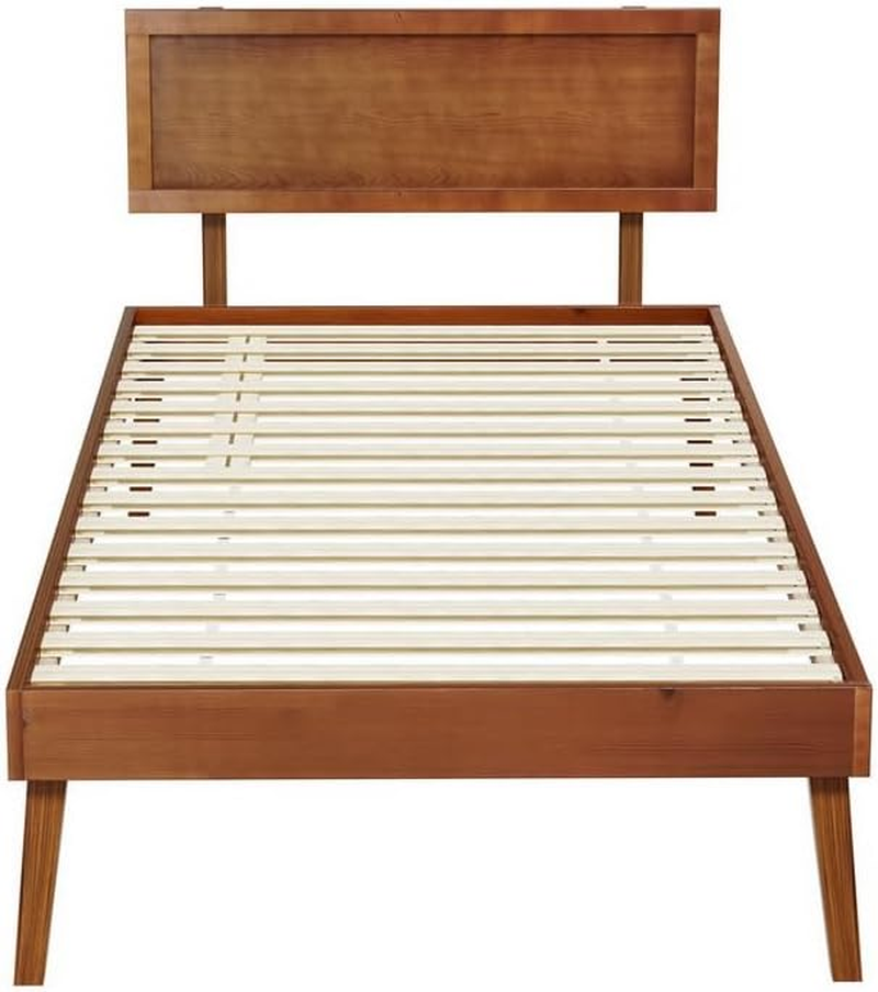 Artiss Single Bed Frame Platform Wooden Timber Frames Beds Base Bedroom Room Decor Home Furniture Oak for Kids, Toddler and Adult, Modern Design with Stable Legs and Storage Space Walnut image number 3