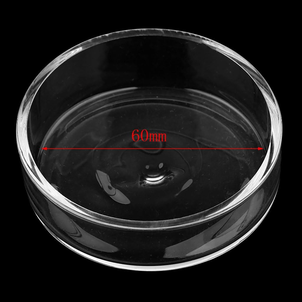 B Baosity Pond Feeder Food Dish Bowl Feeder Tray Container Glass Feeding Dish for Food Round/Square, Transparent, Round image number 5