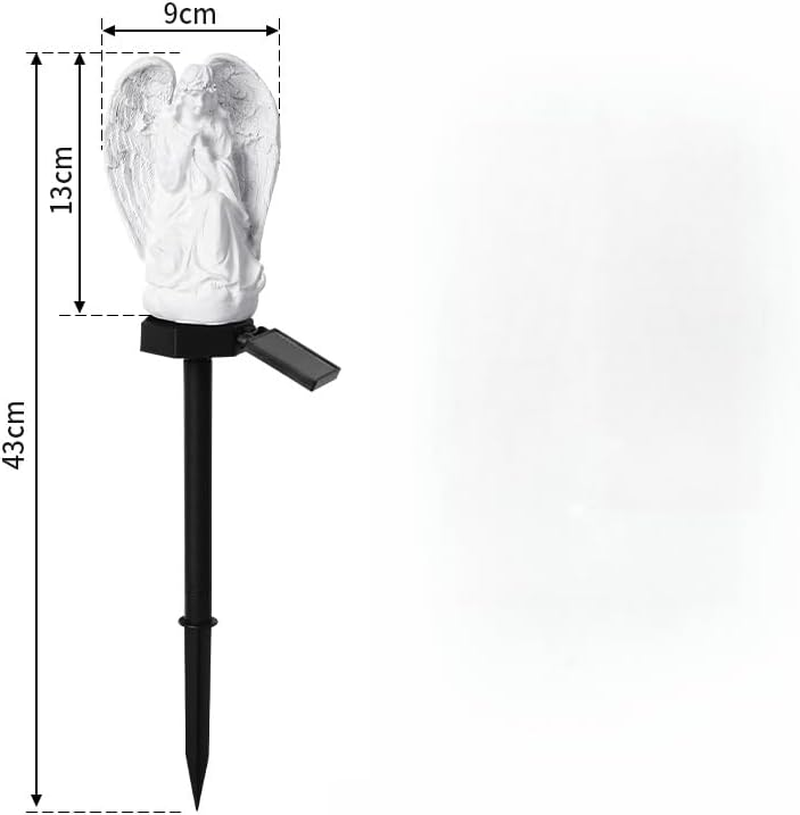 YZYOE Solar Powered White Angel Lights, Garden Decorative Resin Cute Floor Lights, Wireless Dusk to Dusk LED Lights Waterproof image number 4