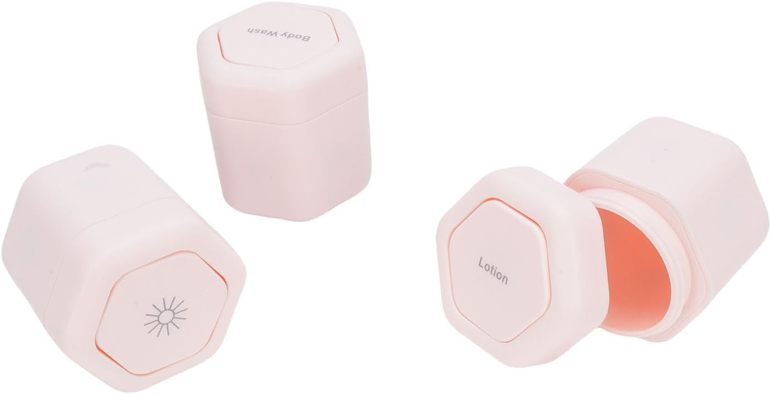 Dpofirs 3Pcs Travel Container, Travel Containers for Toiletries, Magnetic, Wide Mouth Bottles for Lotion, Cleanser, Shampoo, Conditioner, Roseate, 6.2 OZ image number 2