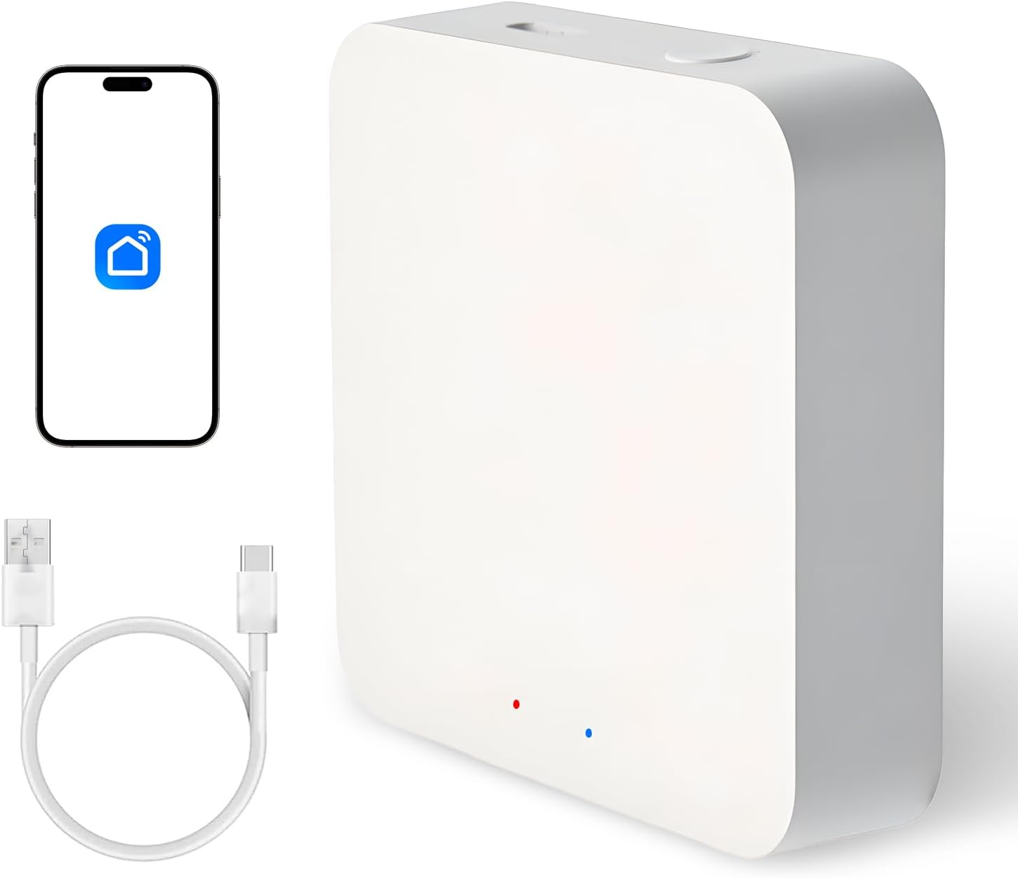 Arotelicht Wifi Gateway, Smart Hub for Bluetooth Downlights, Home Bridge Remote for Smart Devices, Compatible with Alexa and Google Assistant, Voice Control (Wi-Fi Only 2.4Ghz)