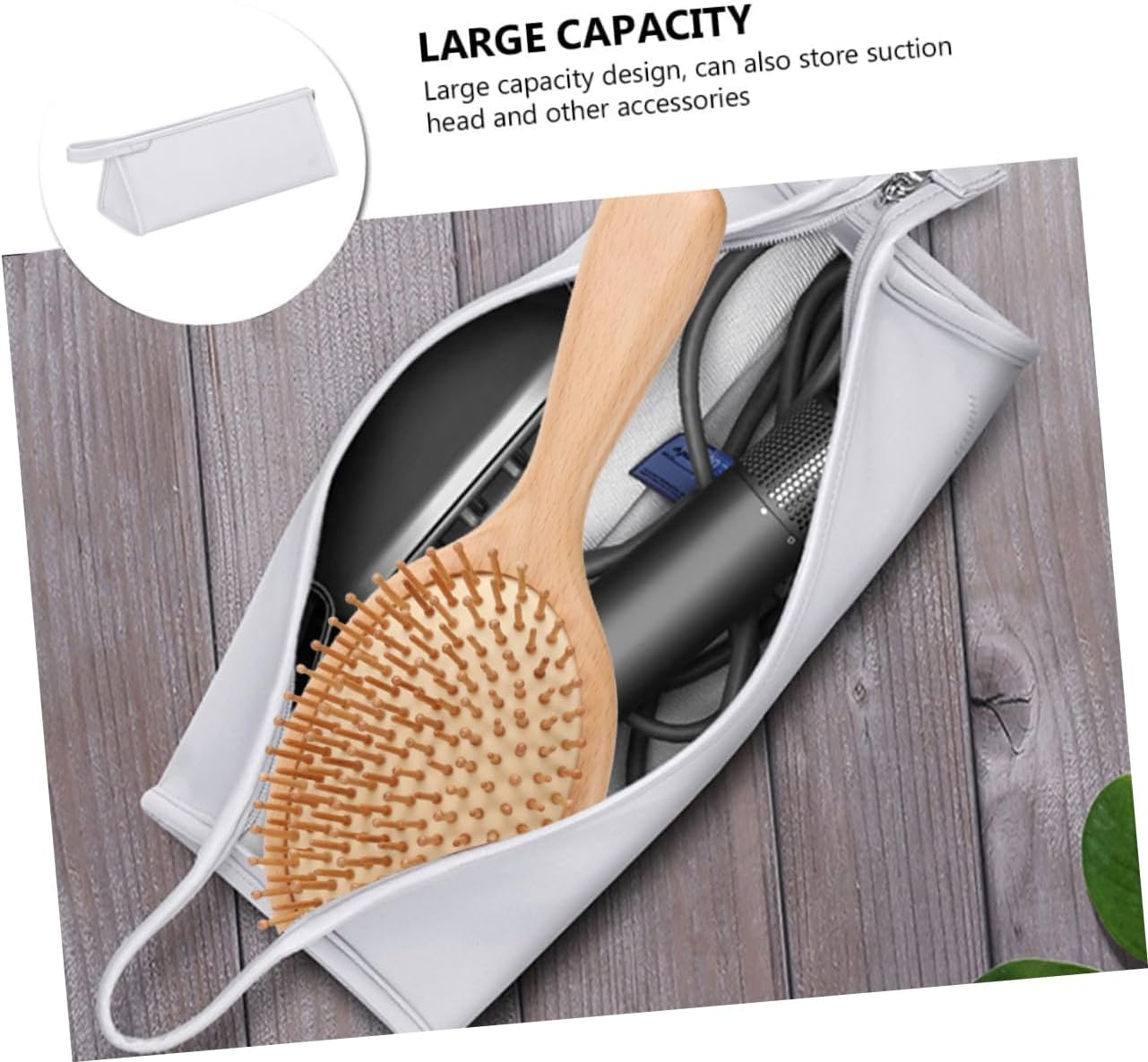 Vaguelly Hair Dryer Case Splash Hair Curler Organizer Bag Toiletry Bag for Travel Accessories Compartment image number 4