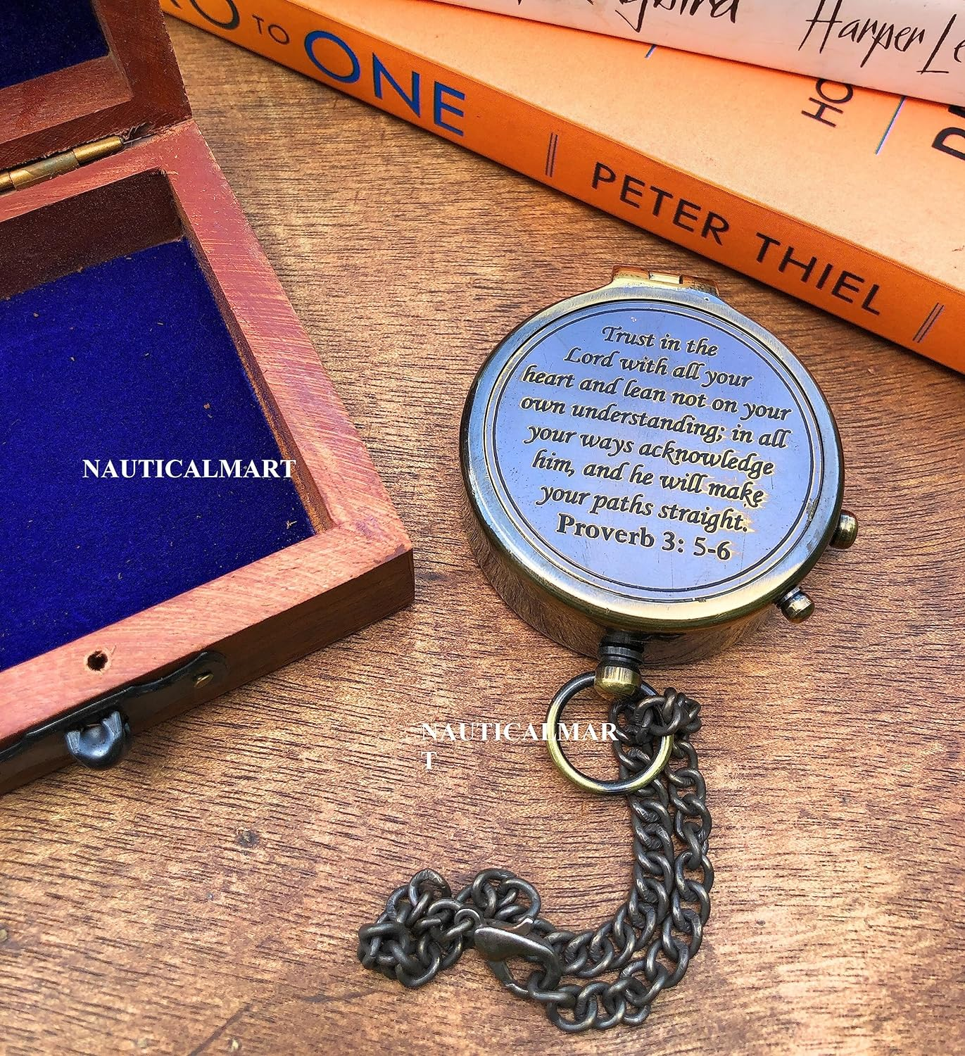 Trust in the Lord Engraved Compass, Proverbs 3: 5-16 Graduation Gift, Compass with Stamped Leather Case, Camping Compass, Boating Compass, Confirmation Gift Ideas, Religious Gifts, Missionary Gifts