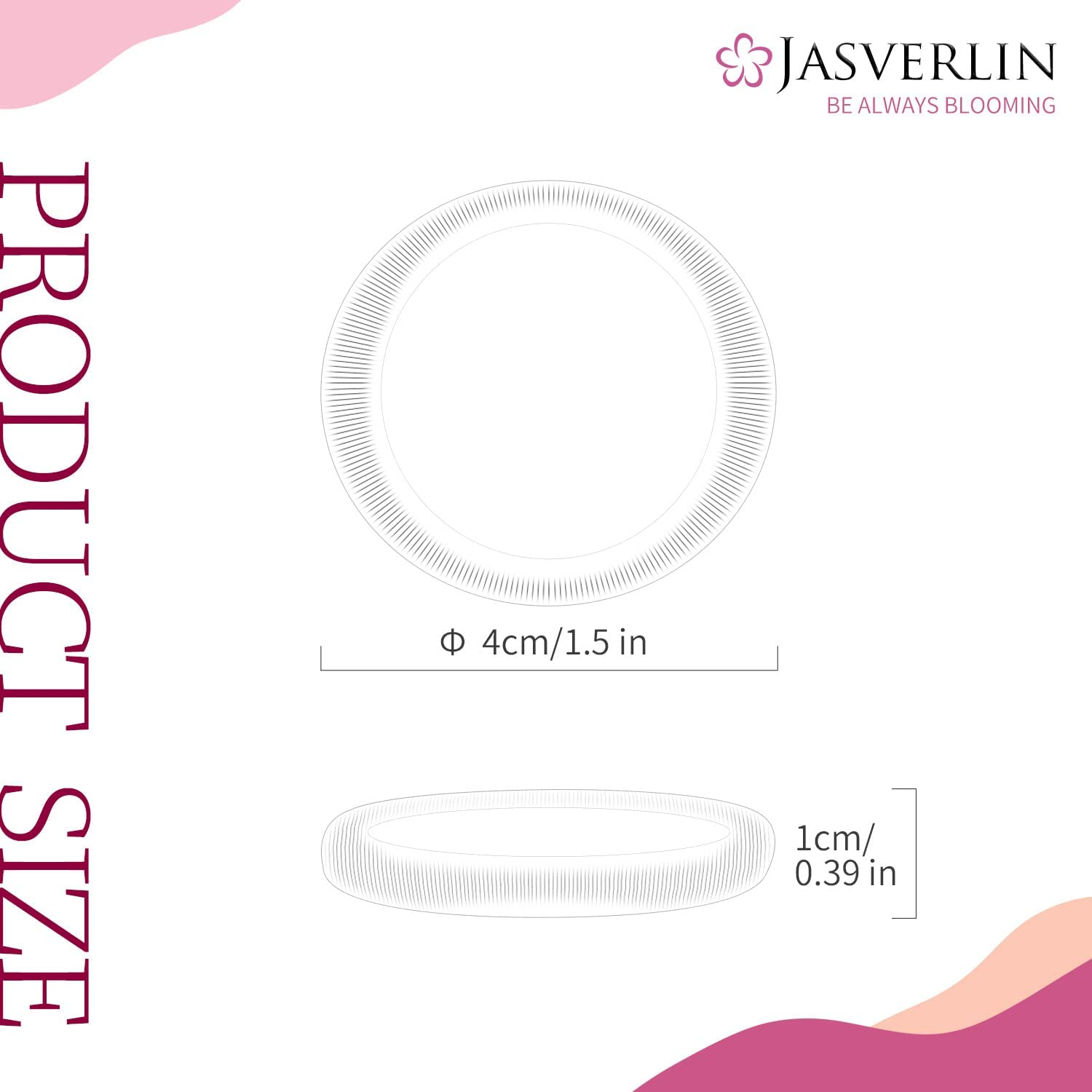 JASVERLIN 100 Pcs Dark Brown No Damage Hair Ties Cotton Ponytails Holders Seamless Soft Thick Hair Bands, Accessories for Women Girl 1 1/2 Inch (Dark Neutral) image number 5