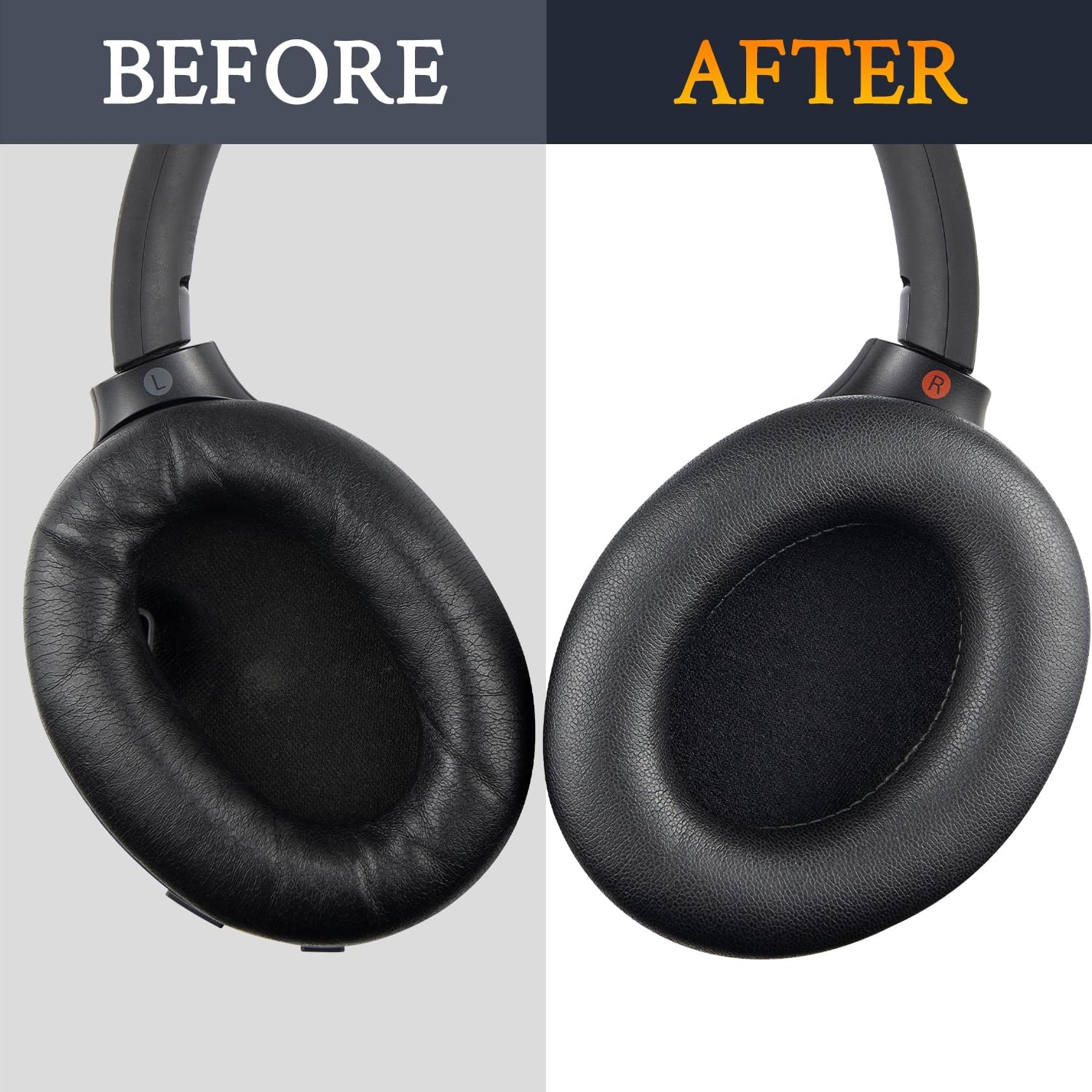 SOULWIT Replacement Earpads for Sony WH-1000XM4 (WH1000XM4) Headphones, Ear Pads Cushions with Noise Isolation Foam, Added Thickness, without Affecting Sensor-Black