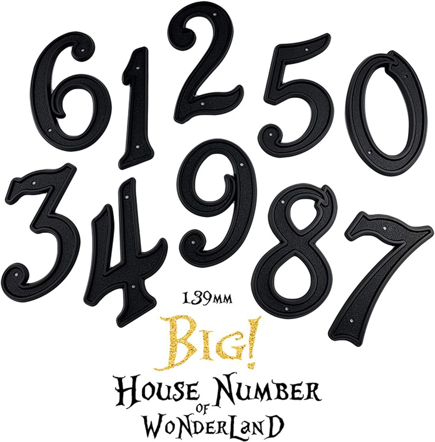 HASWARE 5.5 Inch House Number Modern Door Numbers Street Home Address Numerals,Black ABS Plastic (2) image number 3
