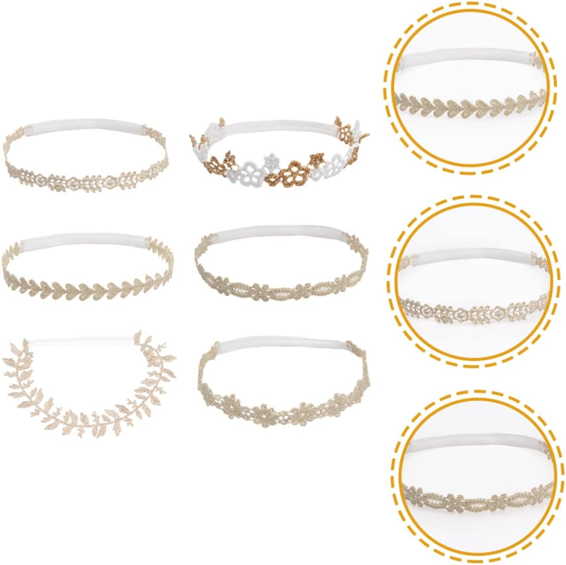 Hohopeti 6Pcs Lace Floral Headbands for Elastic Hair Bands Accessories Stylish Flower Design for Special Occasions Party Everyday Use image number 4