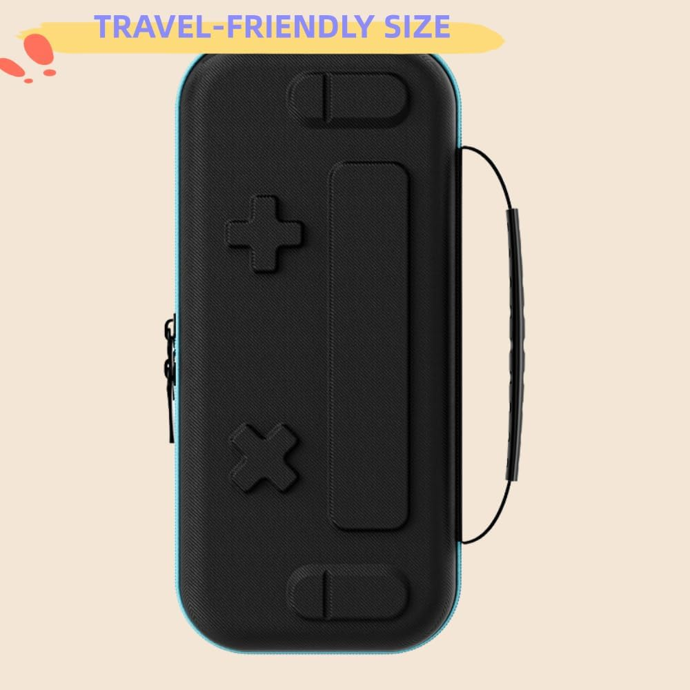 NQQNQQ YS-1 Switch 2 Carrying Case Compatible with Switch 2 (2025)/Switch/Switch OLED, Hard Shell Travel Case with Accessory Storage & 12 Game Card Slots. (Blue/Orange) - Black image number 4