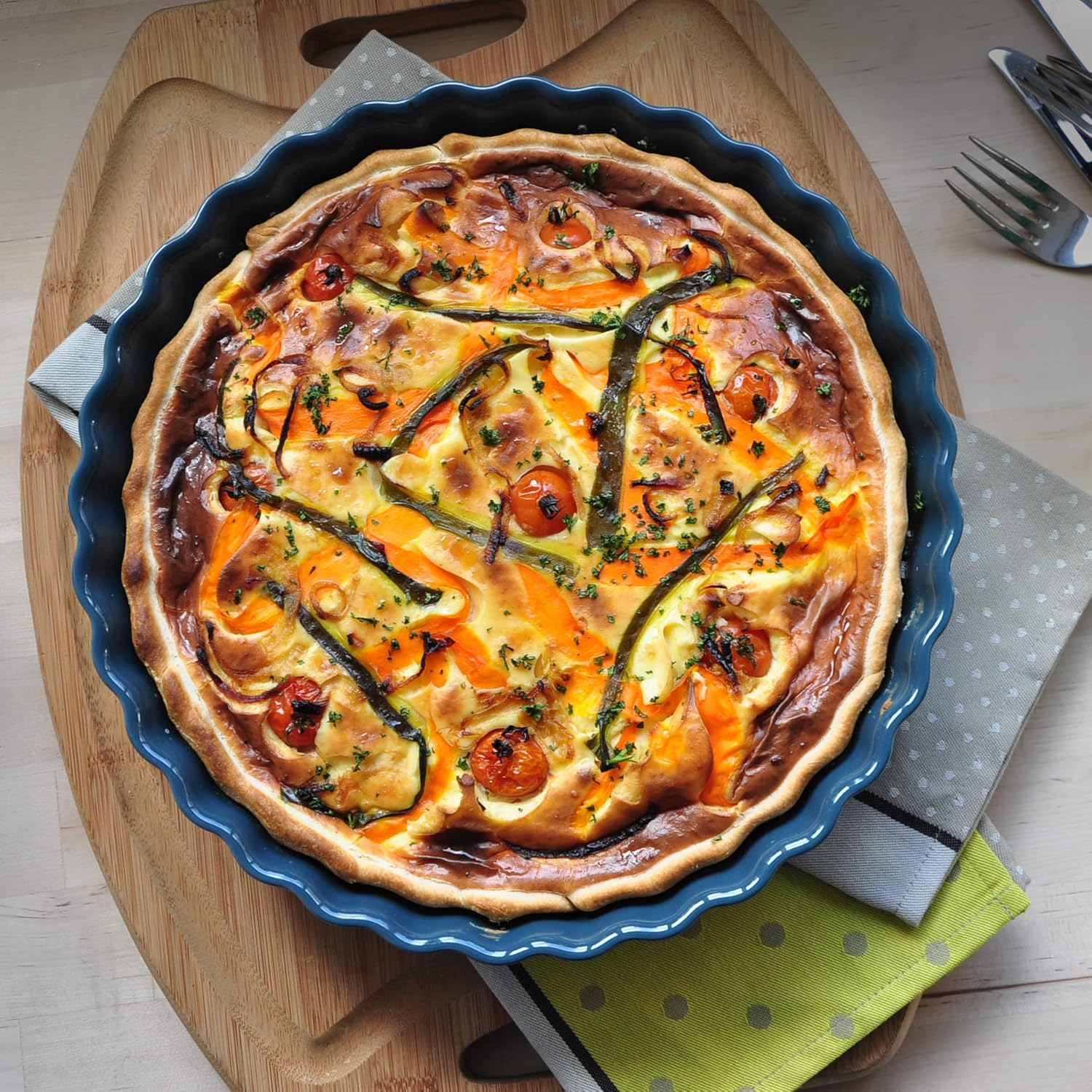 Emile Henry 12.6" X 2.2", Tuscany Deep Flan Dish image number 1