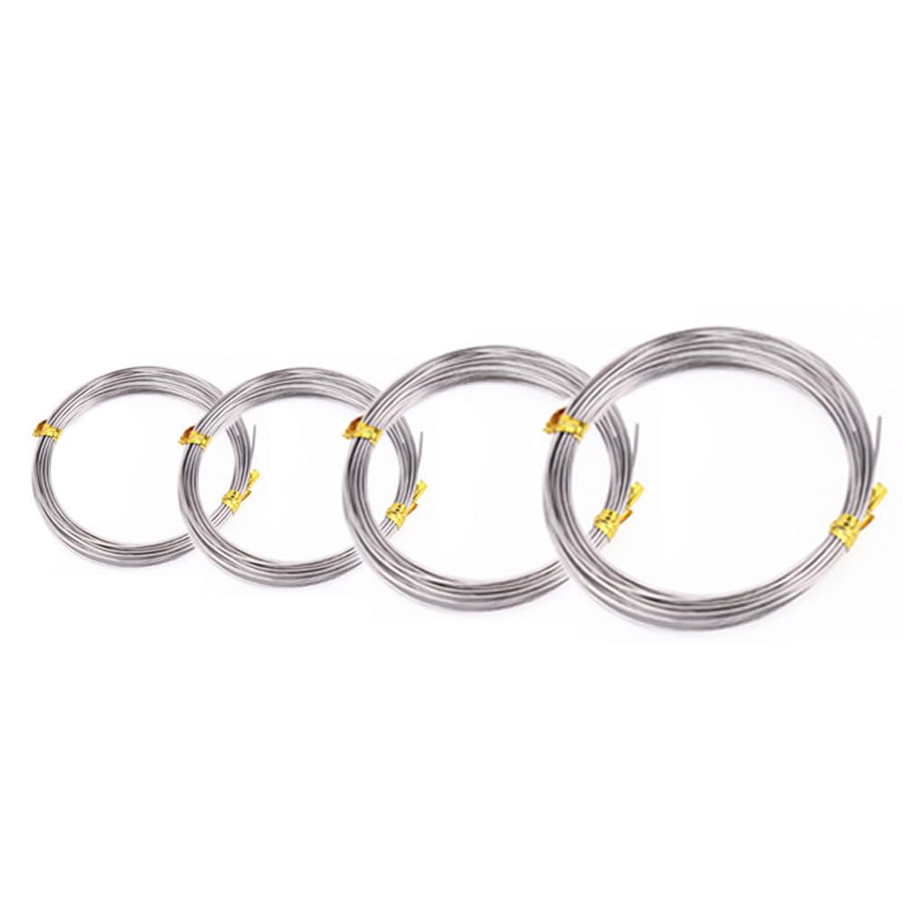 Armastuse 4 Pcs Aluminum Craft Wires, 1 Mm,1.5Mm,2Mm,3M, Bendable Craft Wire for Sculpting Armature DIY Jewelry Making (Silver) image number 3