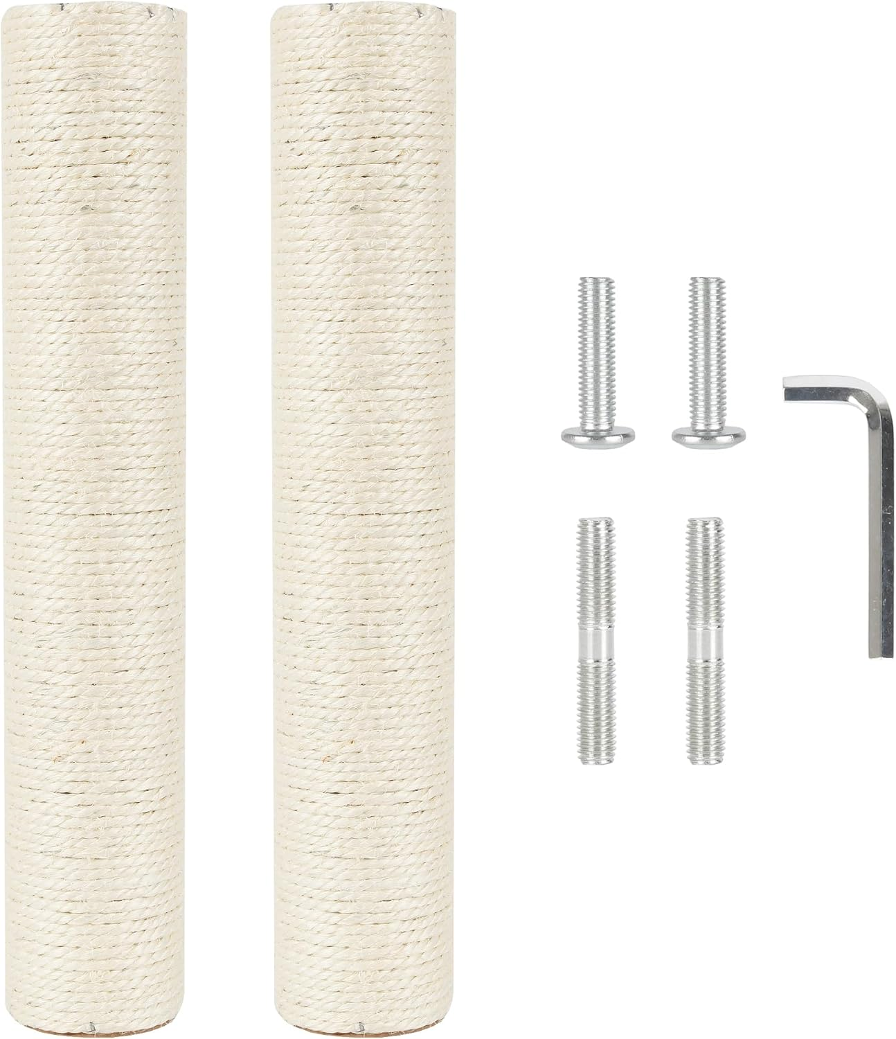 NEUMIHARO 2.9In 7.4Cm Diameter Cat Scratching Post Replacement Pole Sisal Parts for Cat Tower (M8, 40Cm/15.7In)