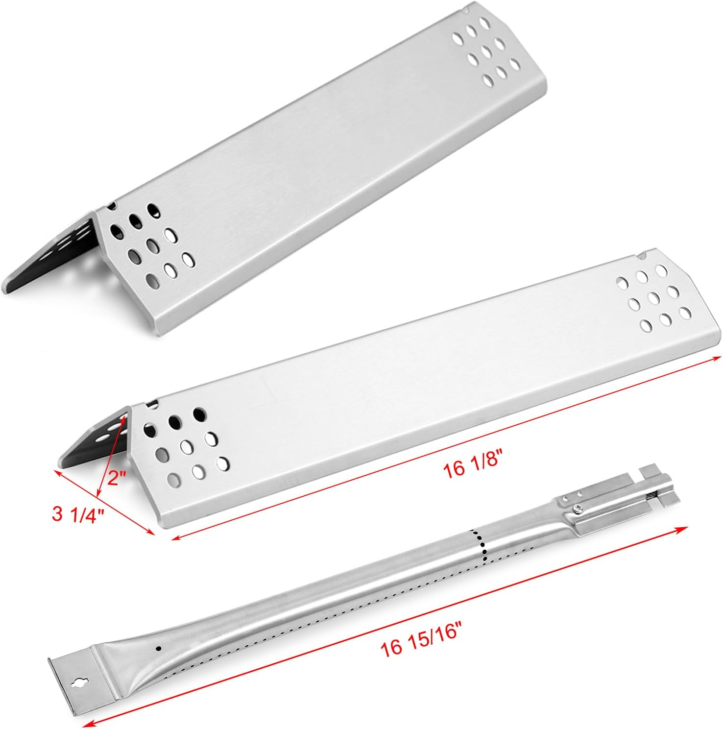 740-0780 Grill Parts Heat Plates Burners for Kitchenaid Grill Replacement Parts 740-0781 720-0745B Kitchenaid 4 Burner Grill Parts Stainless Steel Heat Shields Burner Tube Kits Heat Bar Parts
